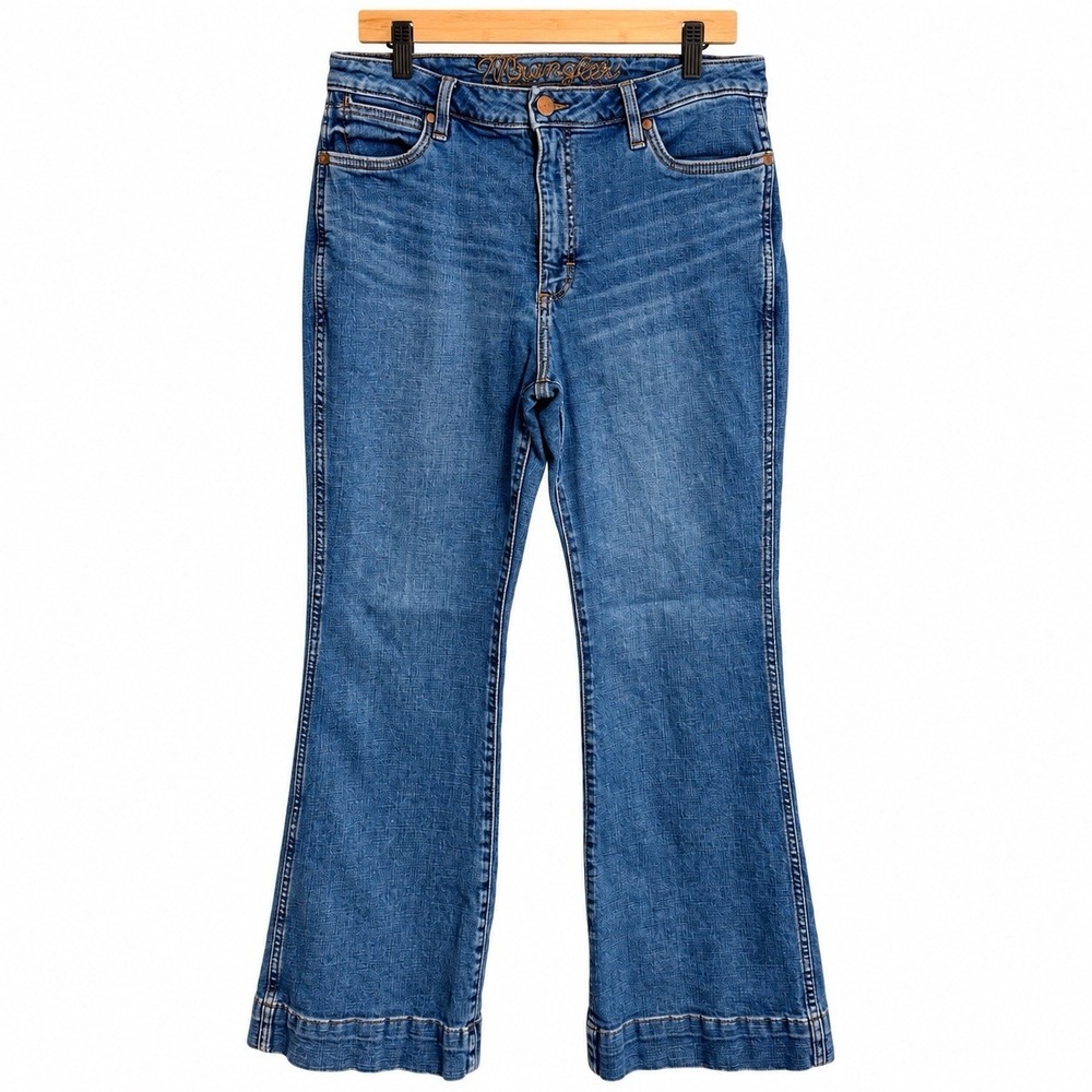 Wrangler Retro High Rise Trouser Womens Jeans 32x30 Flare Denim Stretch